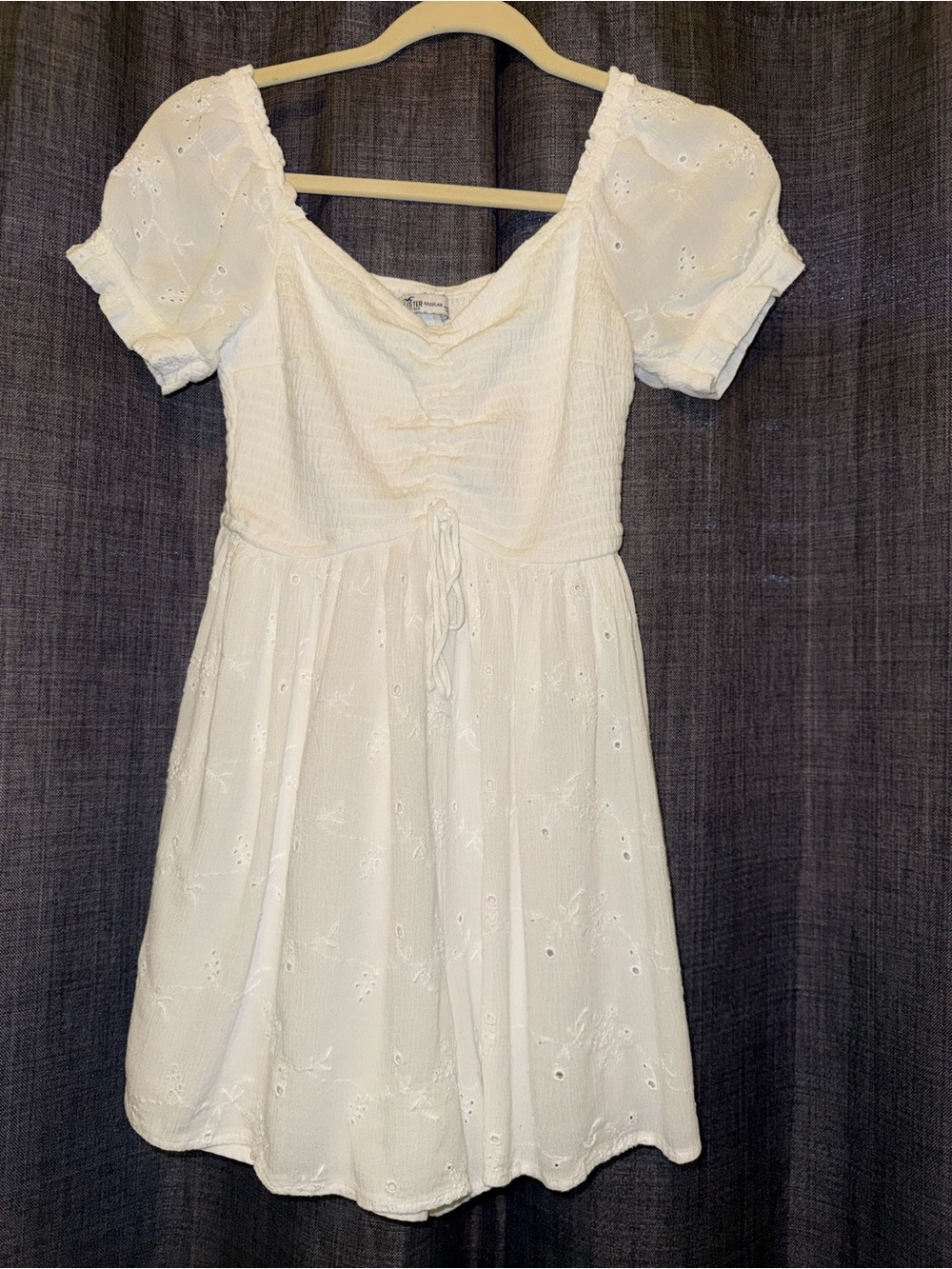Hollister White Eyelet Romper Dress One Piece Juniors  Women's SM Summer Casual